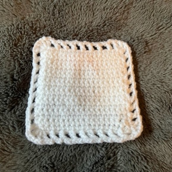 Christmas Coasters Handmade Crocheted Items Set of Two Candle & Snowman - Picture 6 of 7